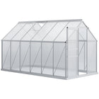 Outsunny 6' x 12' x 6.5' Polycarbonate Greenhouse - Clear- Spacious 6' x 12' x 6.5' greenhouse for growing flowers, vegetables, and fruits
 