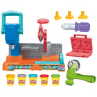 Play-Doh F9141 Stamp 'n Saw Workbench-3 interchangeable stampers: Place an attachment on the stamping station and then pull the handle to stamp circles, squares, and triangles