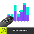 Logitech Wireless Presenter R400-A storable plug-and-play wireless receiver makes it simple to get started-just plug the receiver into a USB port and use it right away. There’s no software to install. When you’re through, the receiver stores inside the presenter to make packing up easy