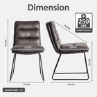 Homy Casa Upholstered Guest/Reception Chairs - Distressed Grey Suede Fabric - 2 Pack-Armless Design: Creates a clean profile and allows flexible placement around tables and desks