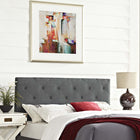 Modway Terisa Upholstered Fabric King Headboard - Grey-Deep Button Tufting