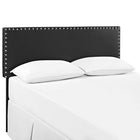 Modway Phoebe Upholstered Vinyl King Headboard - Black-Solid Wood Frame