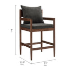 Modway Remington Wood Counter Stool - Charcoal-Foam-Padded Seat
