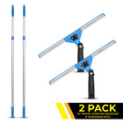 Gritt Commercial Window Washing Kit - 14" Swivel Window Squeegee - 6' Telescopic Pole - 2 Pack-Tools easily attach to the included telescopic 6' pole
