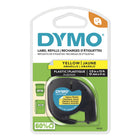 DYMO LetraTag Label Tape - 12mm (1/2") - Black Print on Yellow Label-Dymo LetraTag Series tape