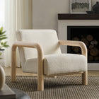 Modway Sereno Boucle Accent Chair - Cream Oak-Dense Foam Padding