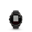 Garmin fēnix 8 - AMOLED Outdoor Recreation/Adventure Watches - 43 mm - Sapphire, Carbon Gray DLC Titanium with Black/Pebble Gray Silicone Band-For your active lifestyle, a built-in speaker and mic let you make and take phone calls from your wrist when your watch is paired to your smartphone — and you can even use your smartphone’s voice assistant to respond to text messages and more