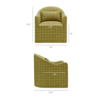 Modway Bardot Slipcovered Linen Blend Accent Chair - Artichoke Windowpane Check-Curved Back Silhouette