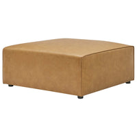 Modway Mingle Vegan Leather Ottoman - Tan-Contemporary Modern Ottoman