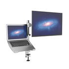 ShoppingAll Adjustable Dual Monitor & Laptop Mount Stand with 2 Swing Arms for Monitors up to 32" - White-6