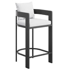Modway Tahoe Outdoor Patio Aluminum Bar Chair - 44.5" - White-Aluminum Frame