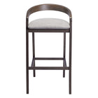 Zuo Troy Barstool - Dove Grey/Espresso - Set of 2-Cozy polyester linen fabric