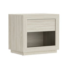Manhattan Comfort Soren 26" Contemporary 1-Drawer Nightstand - Whitewashed Oak-Elevated base design adds a refined touch while keeping the piece sturdy and grounded