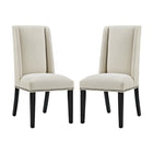 Modway Baron Fabric Dining Chair - Beige - 2 Pack-Elegant Modern Dining Side Chair
