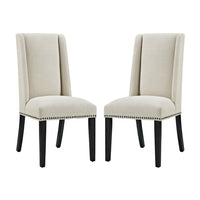 Modway Baron Fabric Dining Chair - Beige - 2 Pack-Elegant Modern Dining Side Chair