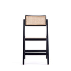 Manhattan Comfort Pullman 18.11" Industry Chic Dining Folding Chair - Black and Natural Cane - Set of 2-Seat Height Measures: 17.72 in. With Weight Capacity of 275 lb
