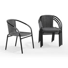 Flash Furniture Grey Rattan Indoor-Outdoor Restaurant Stack Chair-Set of 4 Stackable Cafe Chairs