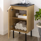 Modway Chaucer 18" Bathroom Vanity - Oak/Black-Rattan Weave Door