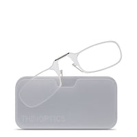 ThinOptics Reader with Universal White Pod - 2.5 - Clear-Comes in two beautiful styles, the rectangular Brooklyn and the oval Manhattan, and is flattering on both men and women.