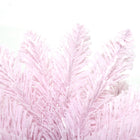 HOMCOM 7' Pencil Artificial Christmas Tree with Snow-Flocked Branches - Pink-A stable base keeps the tree upright