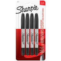 Sharpie Twin-Tip Permanent Markers - Black - 4 Pack-Combines Fine and Ultra-Fine points in one convenient marker