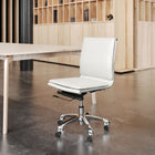 Zuo Lider Plus Armless Office Chair - White-Chair Weight Capacity: Supports up to 285 lb