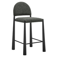 Modway Hayley Upholstered Fabric Counter Stool - Black Anthracite-Versatile Counter Stool