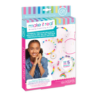 Make it Real Rainbow & Pearls Bracelets Kit-5 fabulously coloured rainbow chic bracelets are the perfect treasures