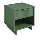 Manhattan Comfort Granville 18.11" Modern 1-Drawer Nightstand - Sage Green-Home Assembly Required. All Hardware Included