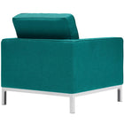 Modway Loft Upholstered Fabric Armchair - Teal-Removable Zippered Cushion Cover