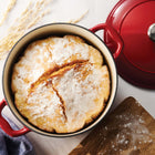 Tramontina 6.5 Qt Enameled Cast Iron Series 1000 Covered Round Dutch Oven - Gradated Red-Moisture-Locking Lid: Equipped with self-basting condensation ridges on the cast iron lid to uniformly collect and direct vapors back onto food, creating moist and flavorful dishes