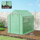 Outsunny Walk-in Greenhouse - 3 Tier - 12 Shelves - Green- Hemmed edging reinforces the cover and helps prevents tearing
 