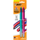 BIC  4-Color Smooth Gradient Barrels Ballpoint Pens - Retractable -1.0mm - Assorted - 2 Pack-One 2-count package of 4-Color Smooth Gradient multicolour pens