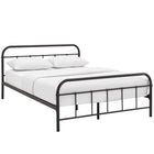 Modway Maisie Stainless Steel Queen Bed Frame - Brown-Integrated Headboard / Footboard