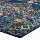 Modway Entourage Khalida Distressed Vintage Floral Lattice Area Rug - 5 ft W x 8 ft L - Blue Orange Yellow Red-High-Density / Machine-Woven