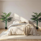 Outsunny 5' Artificial Tropical Palm Tree with Lifelike Leaves - Green - 2 Pack-Low maintenance required 
