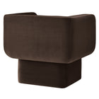 Modway Tate Performance Velvet Accent Chair - Chocolate Brown-Sturdy Wood Frame