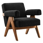 Modway Lyra Boucle Fabric Armchair - Black - Set of 2-Boucle Fabric Upholstery