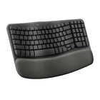 Logitech Wave Keys Wireless Ergonomic Keyboard with Cushioned Palm Rest - Graphite-Feel the Wave: Get comfier with Wave Keys, the ergonomic wireless keyboard shaped to help workdays go easier on you