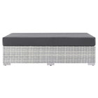 Modway Convene Outdoor Patio Rectangular Ottoman - Light Grey/Charcoal-Non-Marking Foot Glides