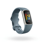 Fitbit Charge 5 Fitness Smart Watch - Platinum/Mineral Blue-Bluetooth