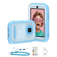 myFirst Camera 50 Kids Digital Camera with AI Editor - Blue-AI-Powered Storytelling Tools for Kids: AI helps kids create awesome videos easily with simple tools (stickers, drawings, voice additions) and cool effects, while teaching storytelling, boosting confidence, and letting them explore creativity—no phone needed