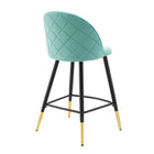 Modway Cordial Performance Velvet Counter Stools - Mint - Set of 2-Counter Stool Weight Limit: 300 lb