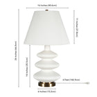 Hudson&Canal Carleta 26.5" Tall Triple Gourd Table Lamp with Fabric Shade - White/White-Clean with a soft, dry cloth and no harsh chemicals or abrasive cleaning materials