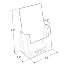 Azar Desktop/Countertop Vertical Acrylic Brochure Holder - 5.5" x 8.5" - Clear - 10 Pack-Brochure Size: Bifold