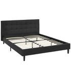 Modway Linnea Faux Leather Full Bed - Black-Platform Bed Frame With Headboard
