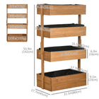 Outsunny 4-Tier Wood Planter Box - 31.5" L x 185" W x 56" H - Orange-Promote plant health by using separate soil types 