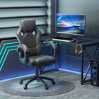 HOMCOM Racecar Style Office Chair-Premium quality PU leather upholstery, soft to the touch and easy to care for