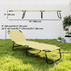 Outsunny Folding Lounge Chair - 5 Position Sun Tanning Chair - Cream White-Load-bearing, water-safe powder-coated steel