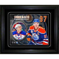 Connor Mcdavid Edmonton Oilers Captain Portrait - Framed Print - 15" x 13"-Premium virtual frames